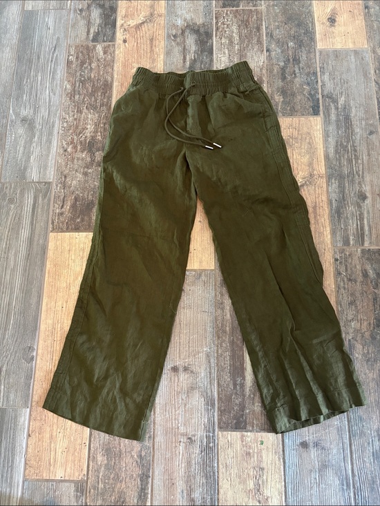 Quince Pants - Quince (Size S) Women’s Olive Green Drawstring Linen Pants